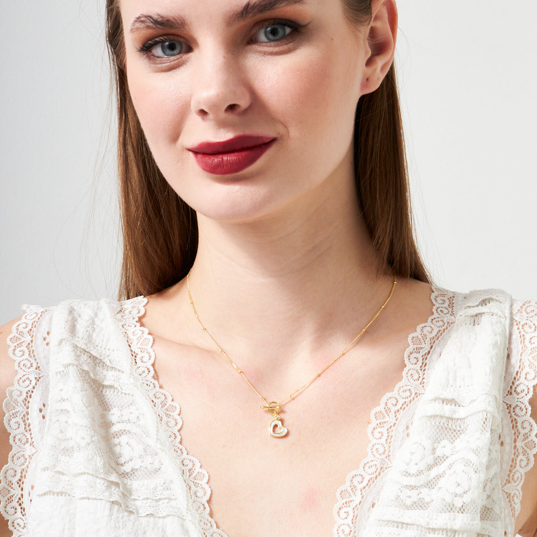 Sailor Kilit Kolye Kalp Kolye - 925 GÜMÜŞ