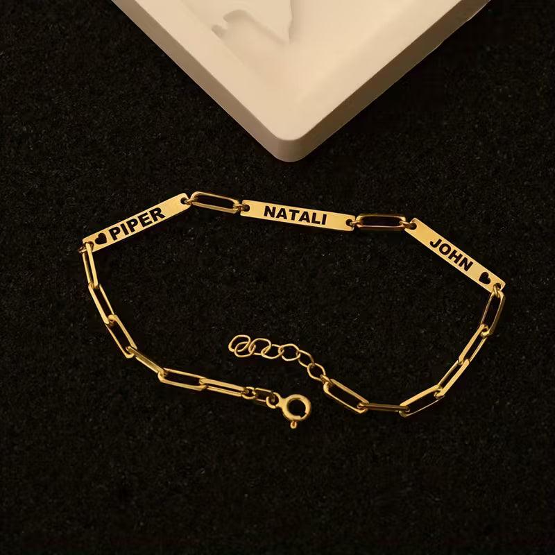 3 İsimli Kâğıt Klipleri Bağlantı Bilekliği