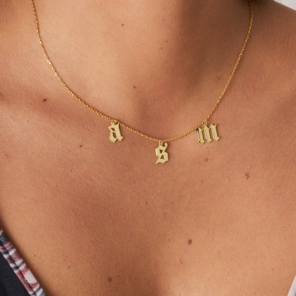 Harfli Gotik Kolye - 925 GÜMÜŞ