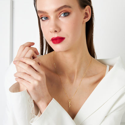 Balıksırtı Desenli İsimli Kolye - 925 GÜMÜŞ