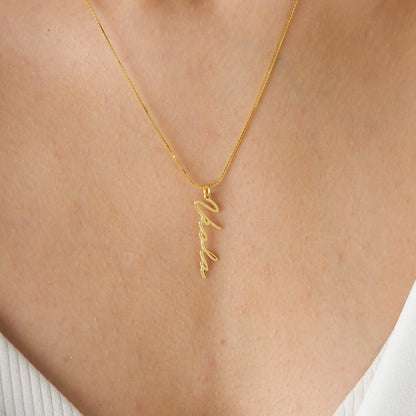 Balıksırtı Desenli İsimli Kolye - 925 GÜMÜŞ