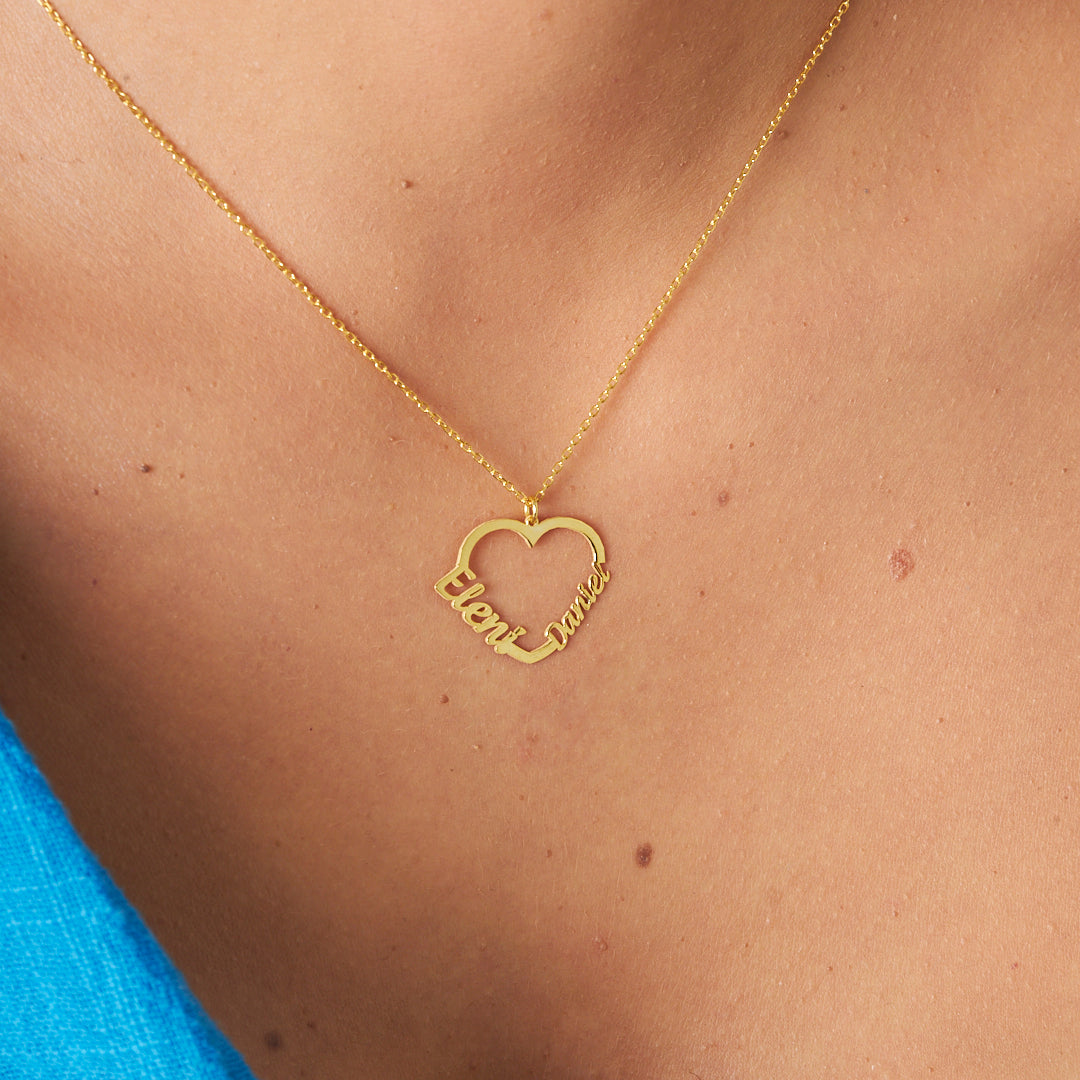 Kalpli İsim Kombinli Kolye - 925 GÜMÜŞ