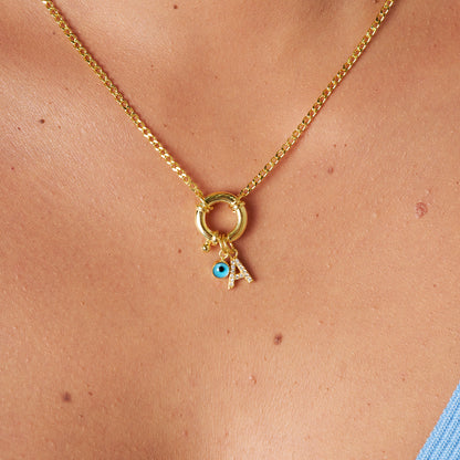 Nazar Harfli  Kolye - 925 GÜMÜŞ