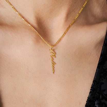 Dikey Tasarımlı İsim Kolye - 925 GÜMÜŞ