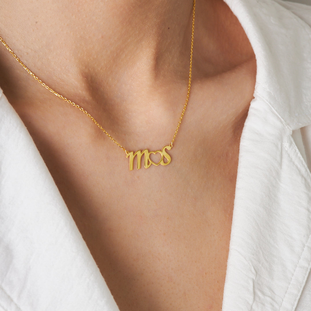 Çift Harfli Kolye - 925 GÜMÜŞ