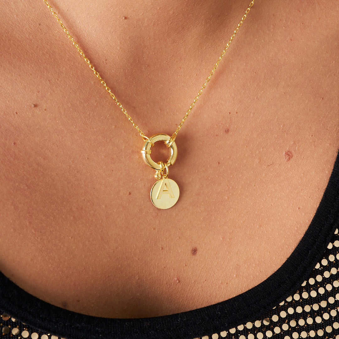 Aşk Düğümü Harfli Plaka Kolye - 925 GÜMÜŞ