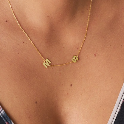 Çift Harfli Kolye - 925 GÜMÜŞ