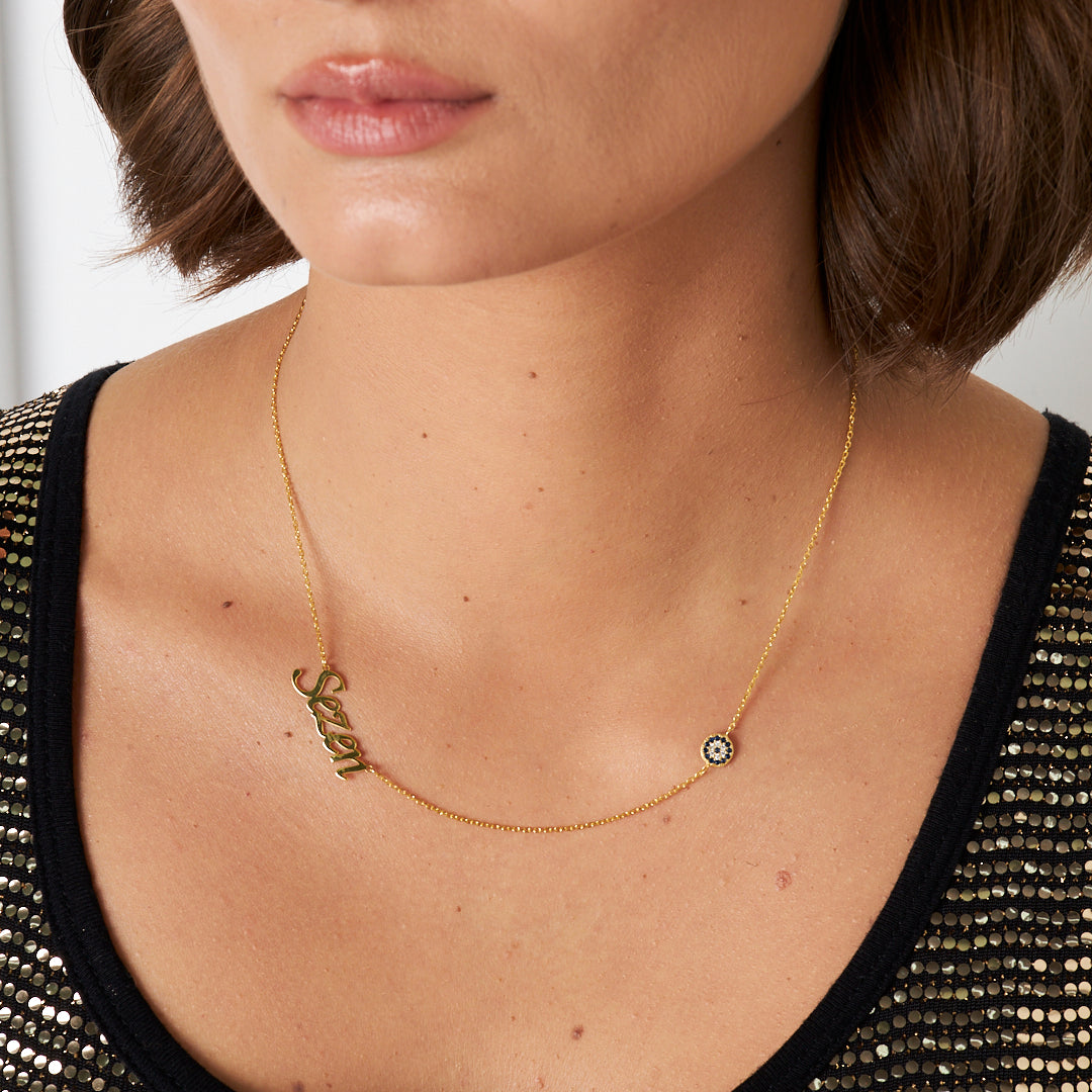 Nazar Tek İsimli Kolye - 925 GÜMÜŞ