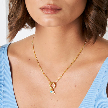 Nazar Harfli  Kolye - 925 GÜMÜŞ