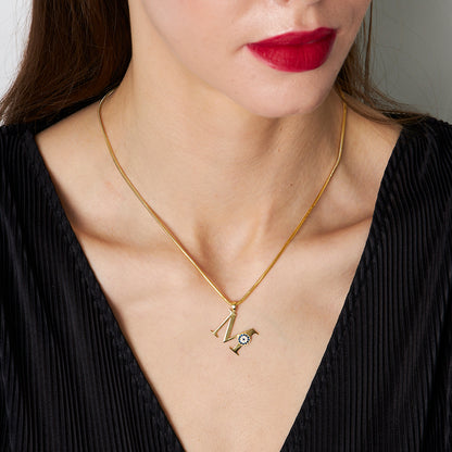 Nazar Detay Harfli Kolye - 925 GÜMÜŞ