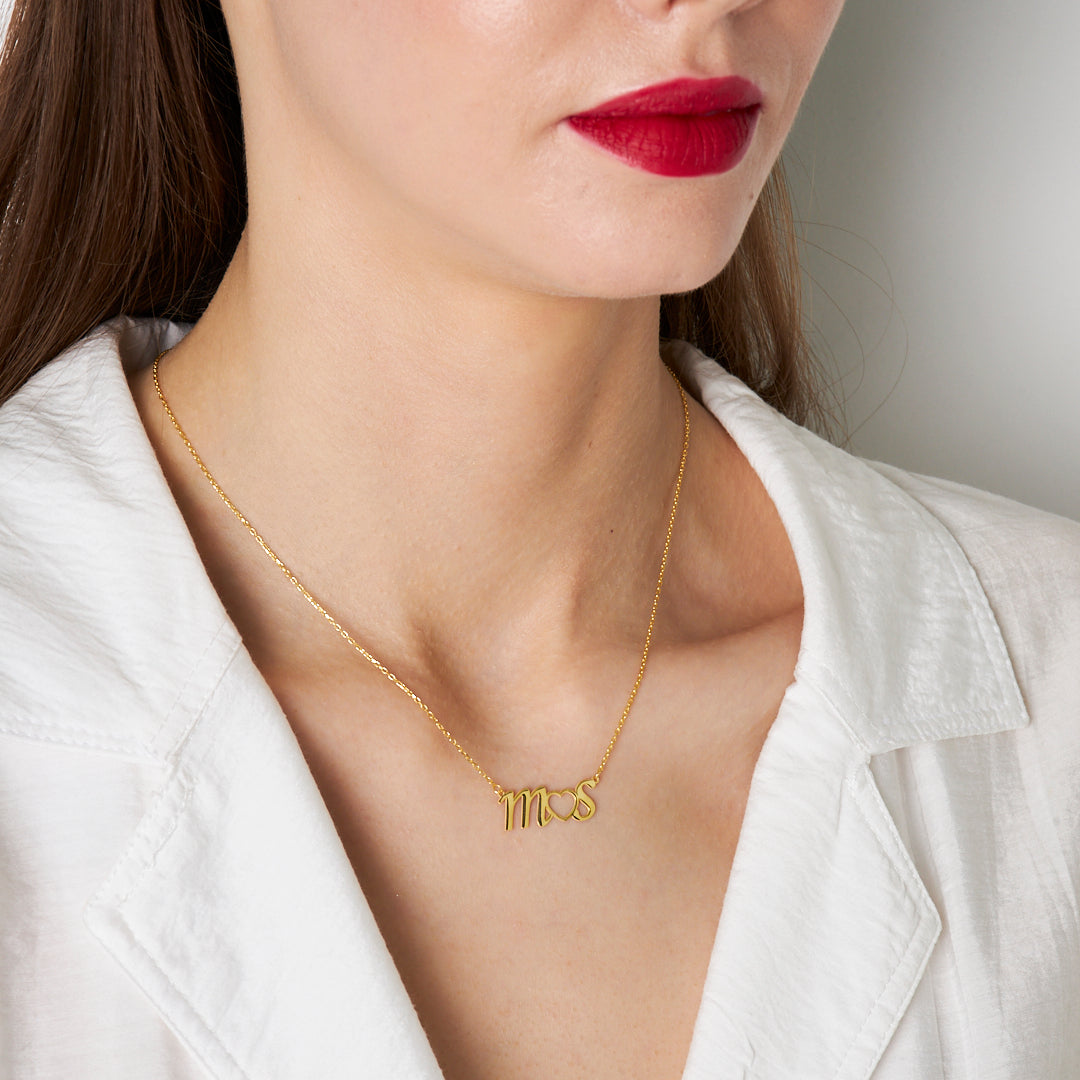 Çift Harfli Kolye - 925 GÜMÜŞ