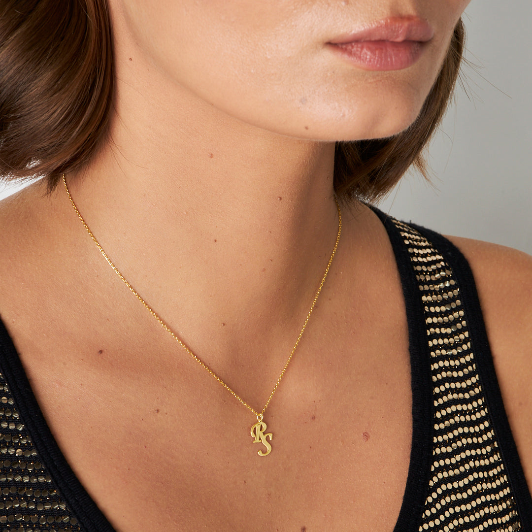 Çapraz Harfli Kolye - 925 GÜMÜŞ