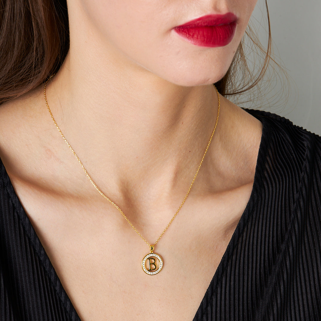 Yeni Moda Küçük Harf Kolye - 925 GÜMÜŞ