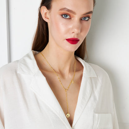 Figaro Zincirli Harf Kolye - 925 GÜMÜŞ