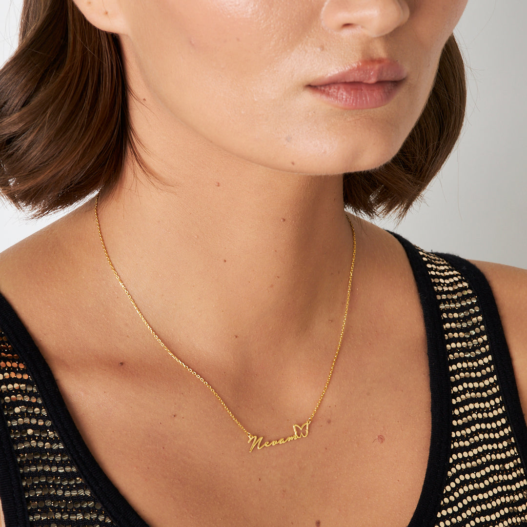 Kelebek İsimli Kolye - 925 GÜMÜŞ