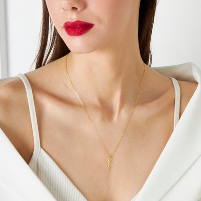 Balıksırtı Desenli İsimli Kolye - 925 GÜMÜŞ