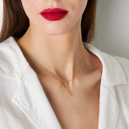 Dikey El Yazısı Kolye - 925 GÜMÜŞ