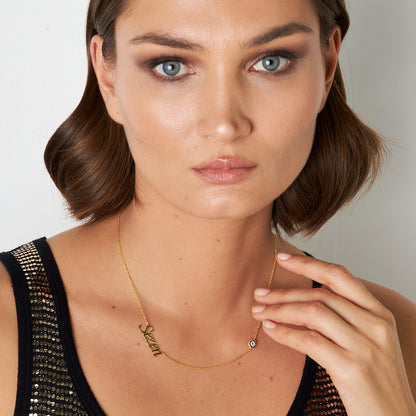 Nazar Tek İsimli Kolye - 925 GÜMÜŞ