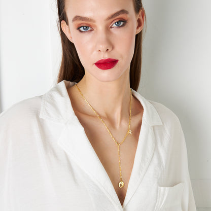 Figaro Zincirli Harf Kolye - 925 GÜMÜŞ