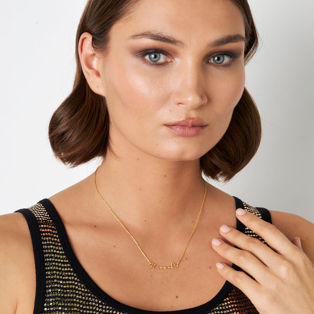 Kelebek İsimli Kolye - 925 GÜMÜŞ