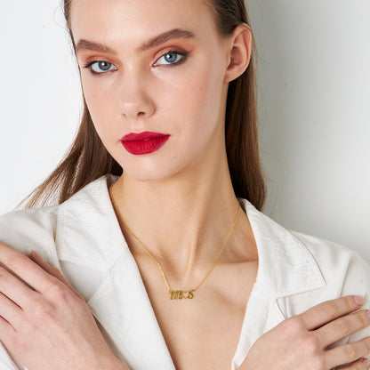 Çift Harfli Kolye - 925 GÜMÜŞ