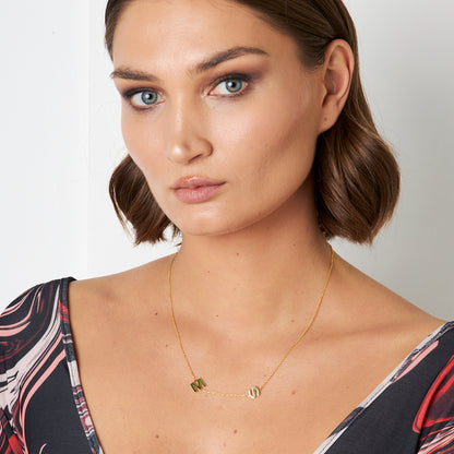 Çift Harfli Kolye - 925 GÜMÜŞ