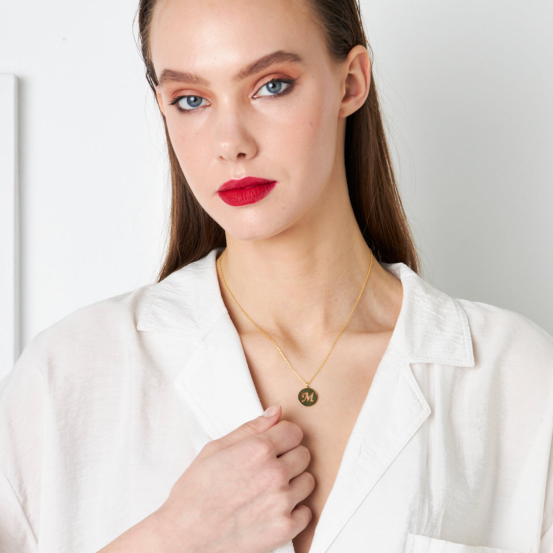 Monogram Harfli Kolye - 925 GÜMÜŞ