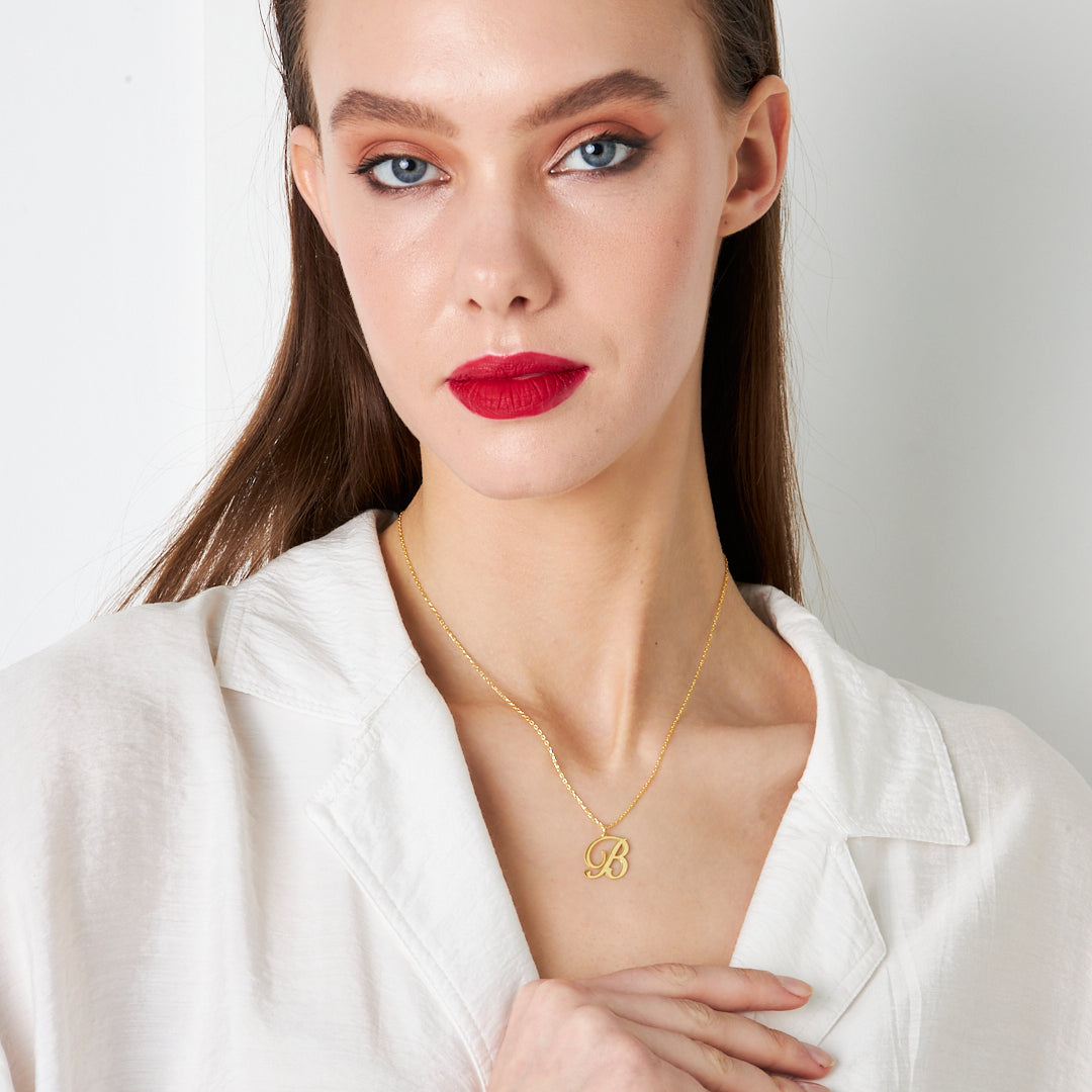 Bükülmüş Harf Kolye - 925 GÜMÜŞ