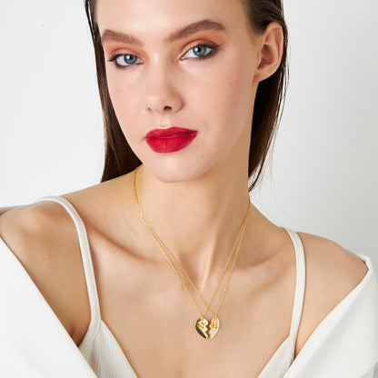 Harfli İki Parçalı  Kolye - 925 GÜMÜŞ